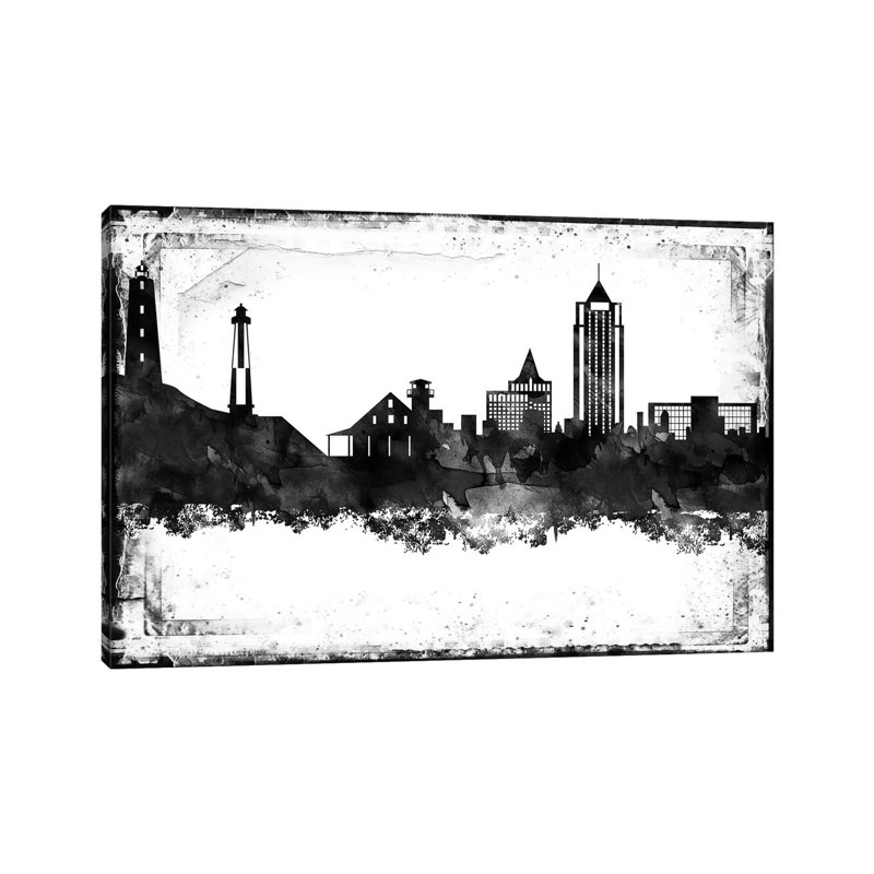 Virginia Black & White Film by WallDecorAddict - Wrapped Canvas Print, 20.32 cm H x 30.48 cm W