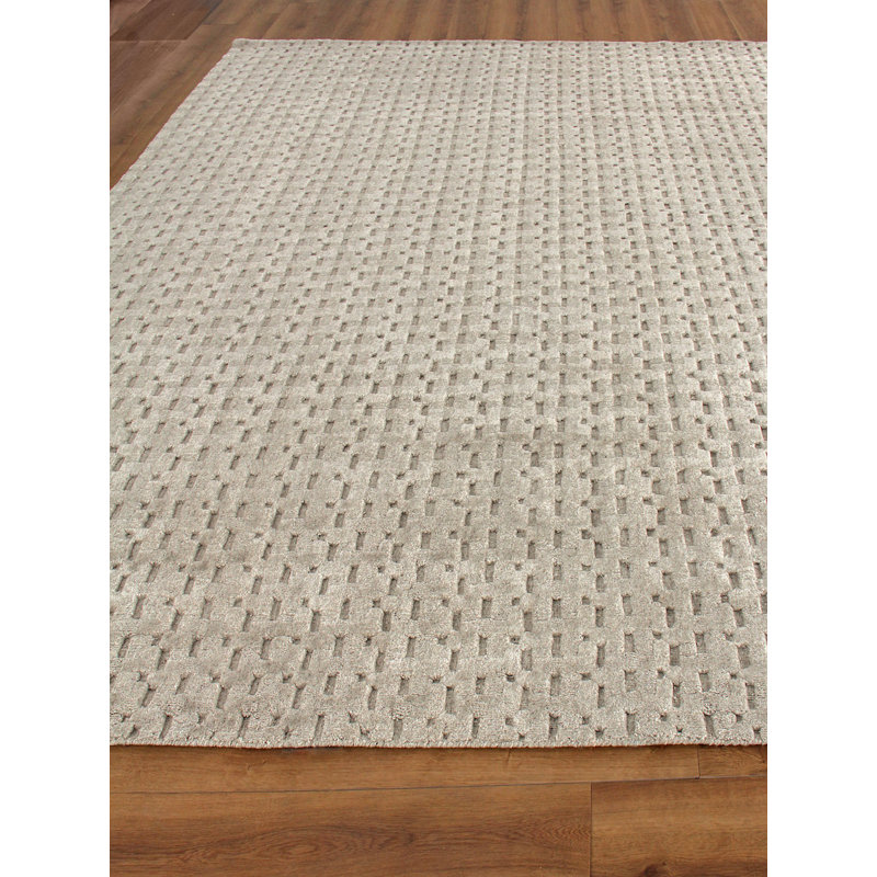Monroe Silk Hand Woven Geometric Area Rug, Rectangle 2' x 3'