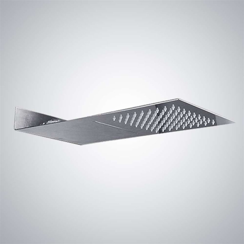 Tête de douche à pluie murale chromée Naples - Design carré moderne pour salles de bain contemporaines