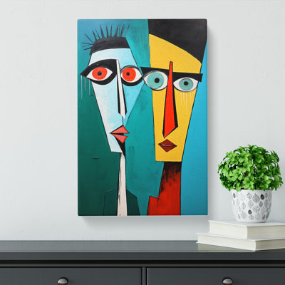 Two Men In Love Expressionism - No Frame Art Prints - Wrapped Canvas