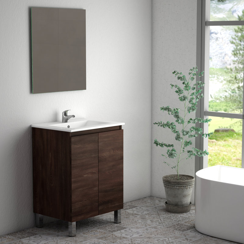 Base de meuble-lavabo simple 24 po Sunset, Wengé