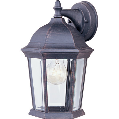 Allegan 12" H Aluminum Outdoor Wall Lantern with Beveled Glass