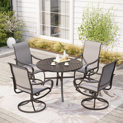 Nako Metal Patio Dining Set with Round Table
