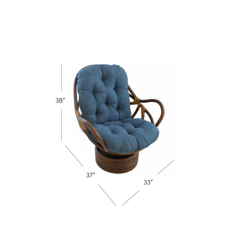 Calym Upholstered Swivel Armchair, Indigo Microsuede