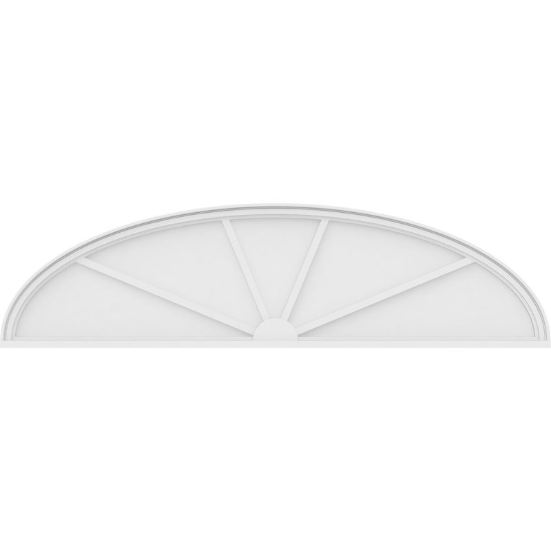 Fronton elliptique en PVC de qualité architecturale à 4 rayons, H 20 po x l 76 po x P 2 po