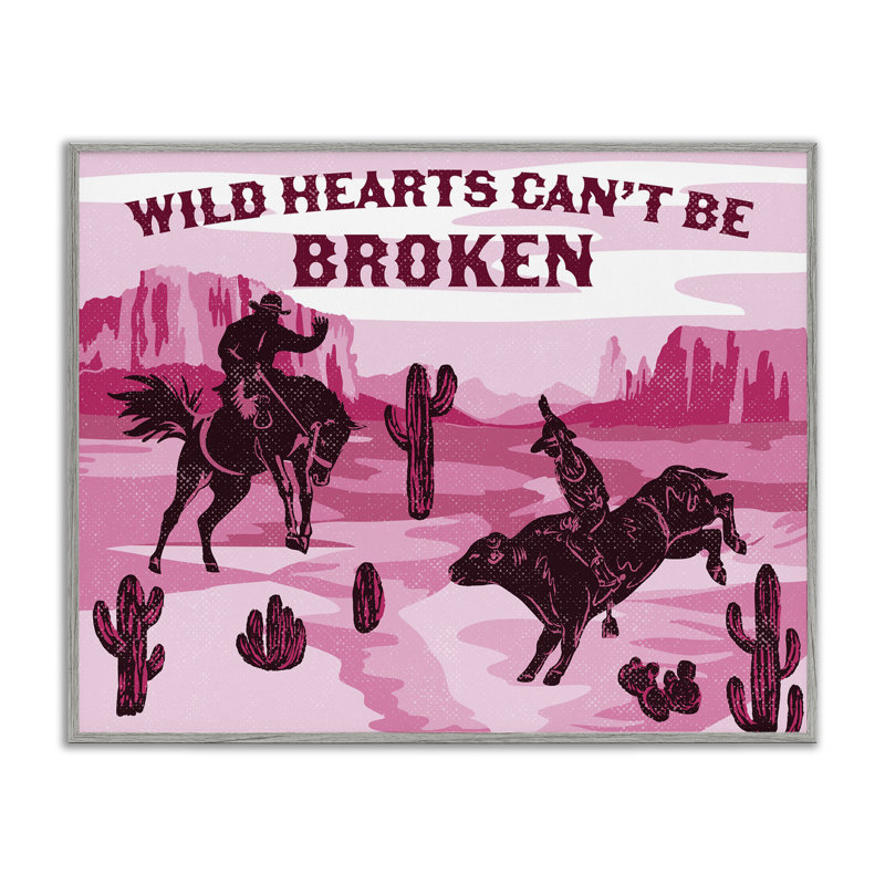 Giclée encadrée, cœurs sauvages ne peut pas être brisé, design par Diane Labombarbe, H 16 po x l 20 po