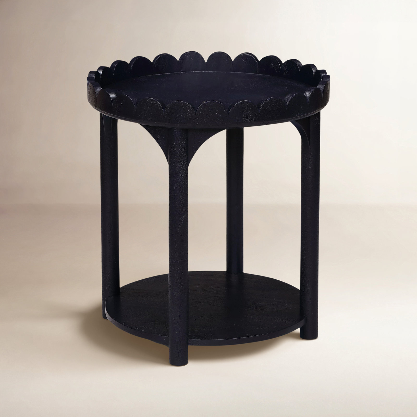 Madeline 20" Mango End Table, Navy Blue