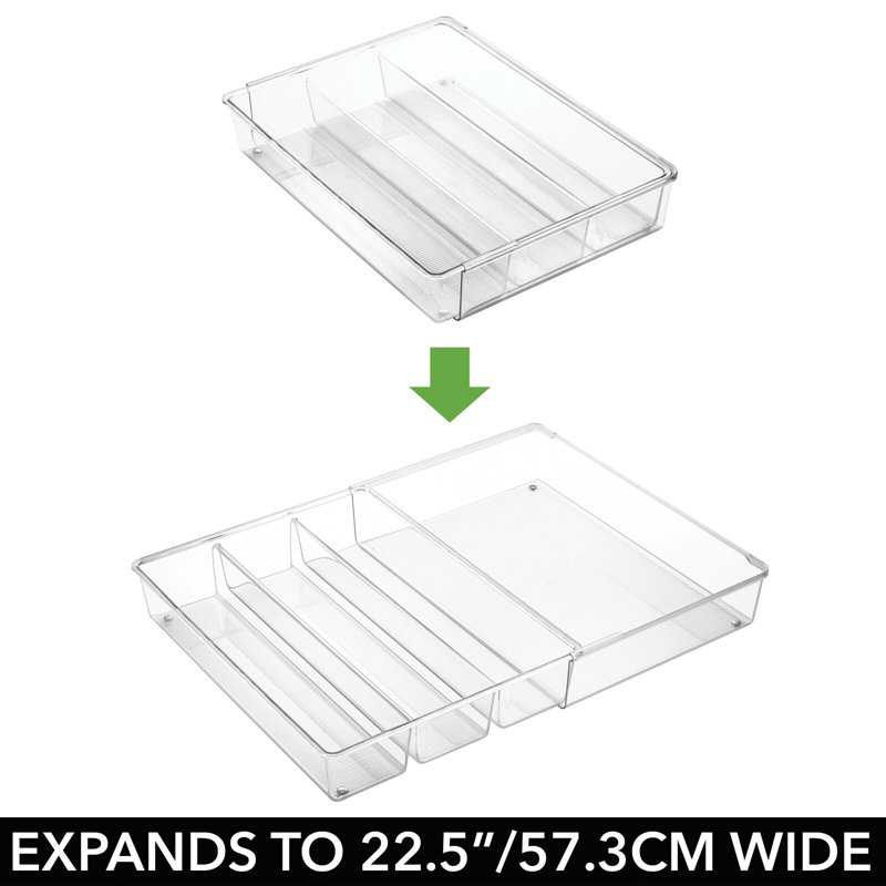 mDesign Plastic Adjustable/Expandable Drawer Storage Organizer