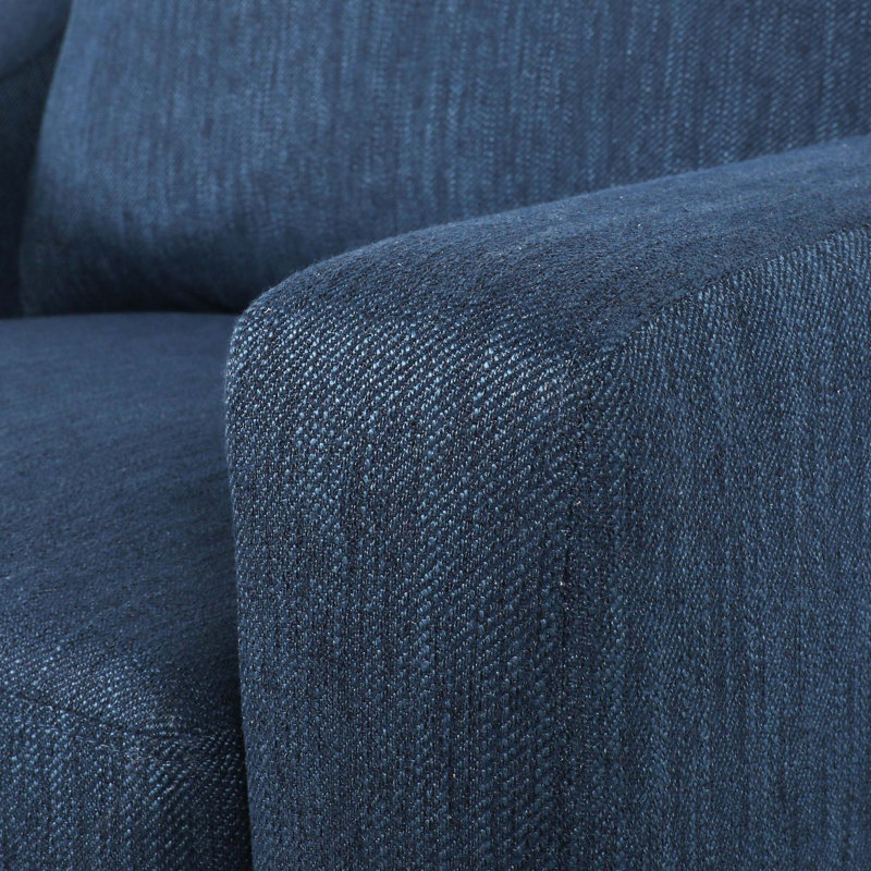 Upholstered Armchair, Navy Blue 100% Polyester