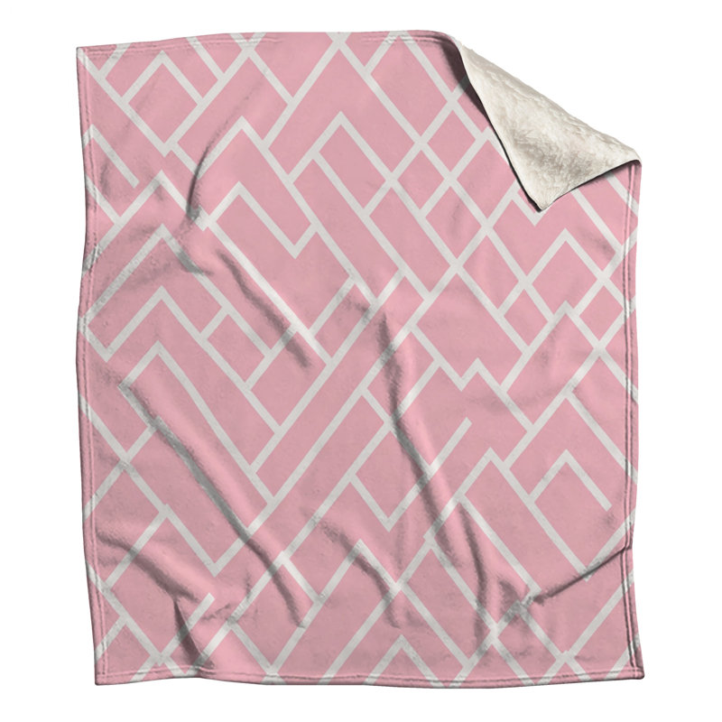 Couvertures roses à motif géométrique, L 60 po x H 80 po