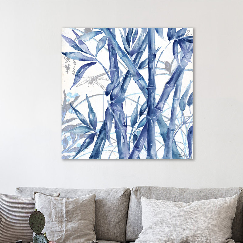 « asiatique style bambou », reproduction d’art sur toile tendue, H 48 po x l 48 po x P 1,5 po