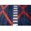 Tapis bleu marine en laine noué à la main de conception unique nouvel âge 6 pi 7 po x 7 pi 11 po Fultondale