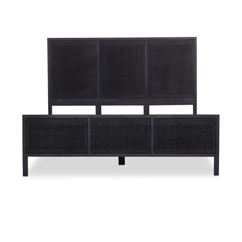 Sydney Bed, Queen, Black Wash W/ Black Cane