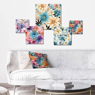 Meranda - Floral Wall Art Set Of 5