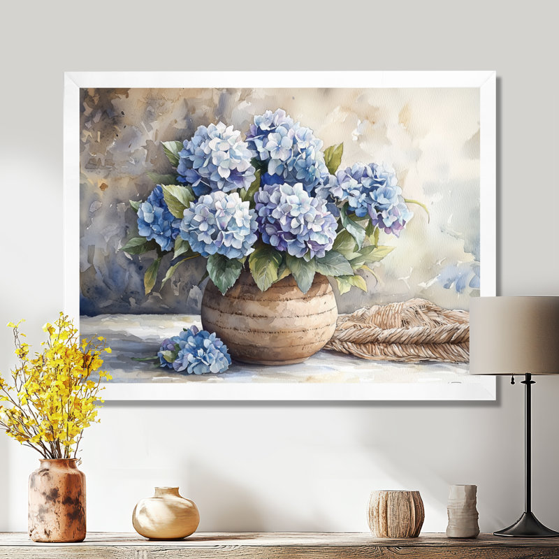 Hortensias dans un décor de rêve I - Hydrangea, art mural encadré, Reproduction encadrée d'une seule photo, H 34 po x l 44 po