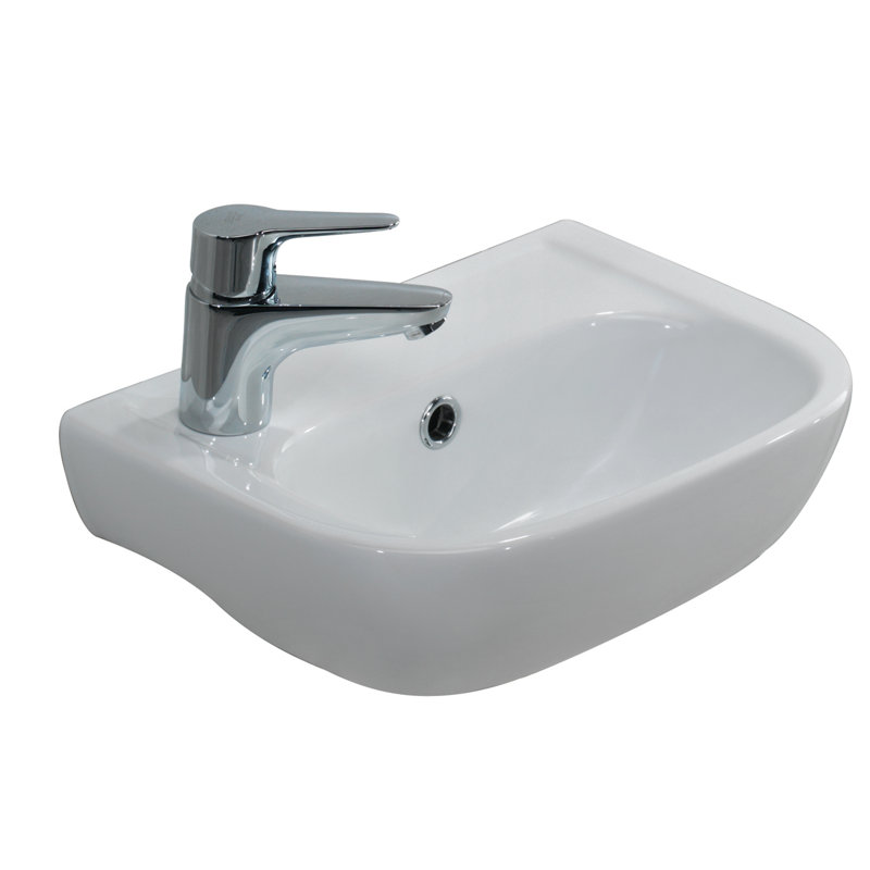 Barclay Caroline 380 10.87'' White Vitreous China U-Shaped Bathroom Sink with Overflow