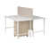 Bush Business Furniture Hustle 2 Person Computer Desk With Mobile File Cabinets, Power Grommets, And Privacy Screen