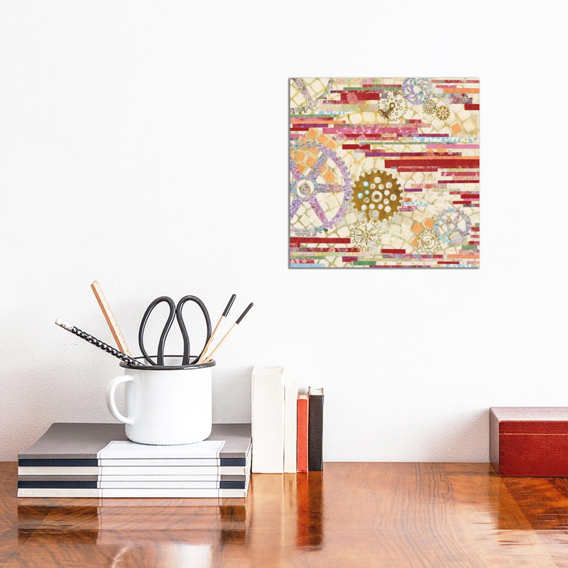 EU Timetable II Red by Kathy Ferguson - Wrapped Canvas Gallery-Wrapped Canvas Giclée, 30.48cm H x 30.48cm W x 1.905cm D