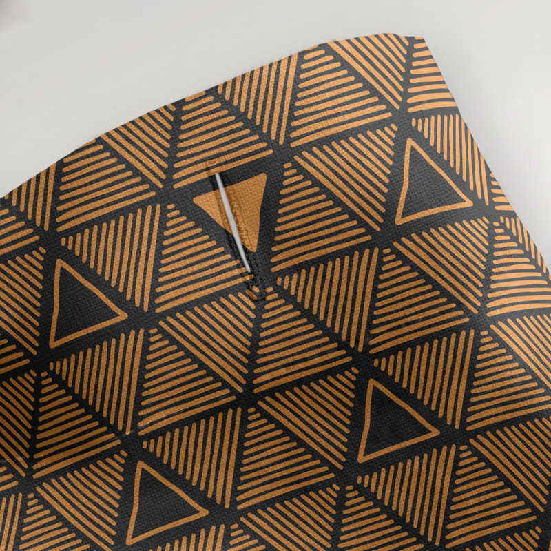 Rideau de douche simple à triangles à main classique Patricia Geoffrey, Orange / Noir, Yes