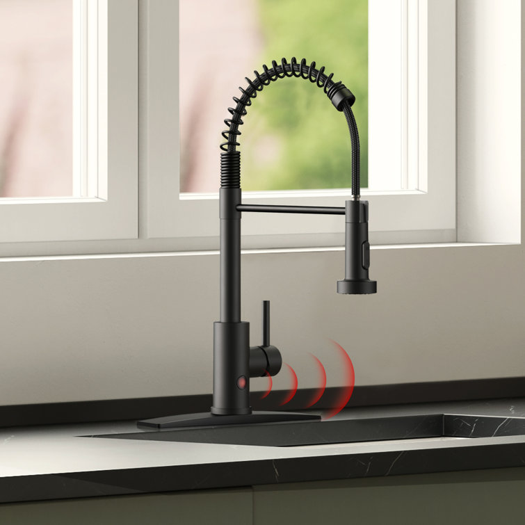 FURUISI Pull Down Touchless Kitchen Faucet with deck plate