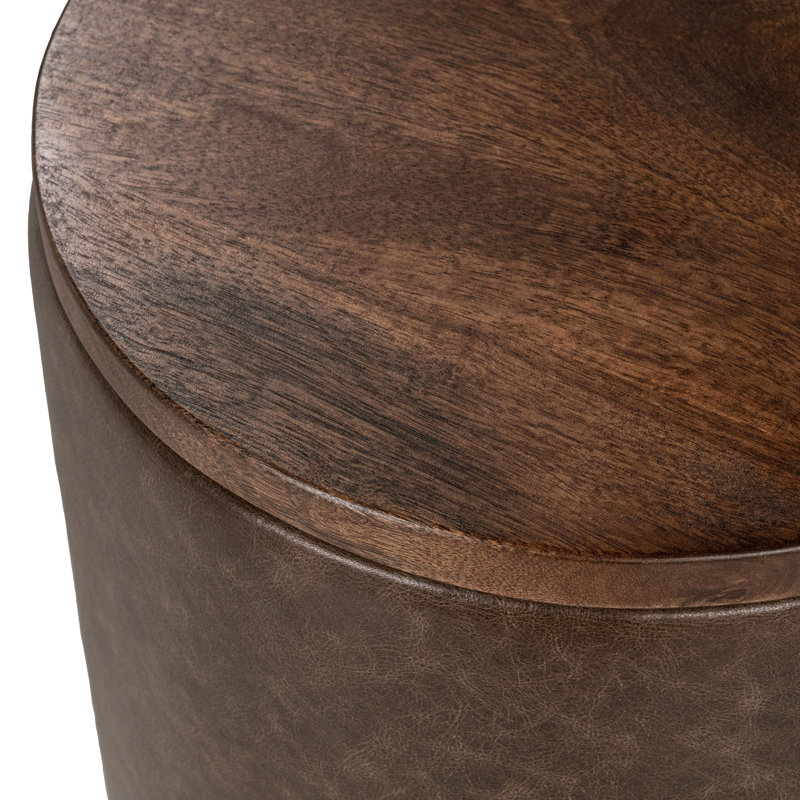 Andra Solid Wood End Table, Cocoa Brown