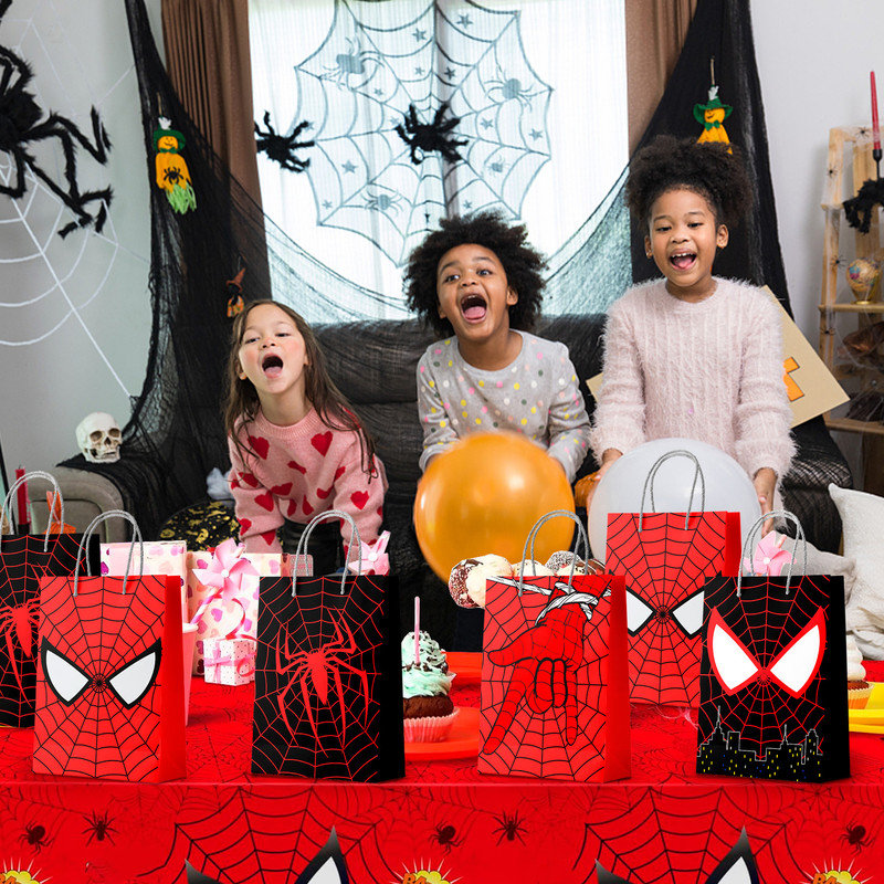 Spiderman Party Bags with Handles, 24 Pcs Spiderman Gift Bag