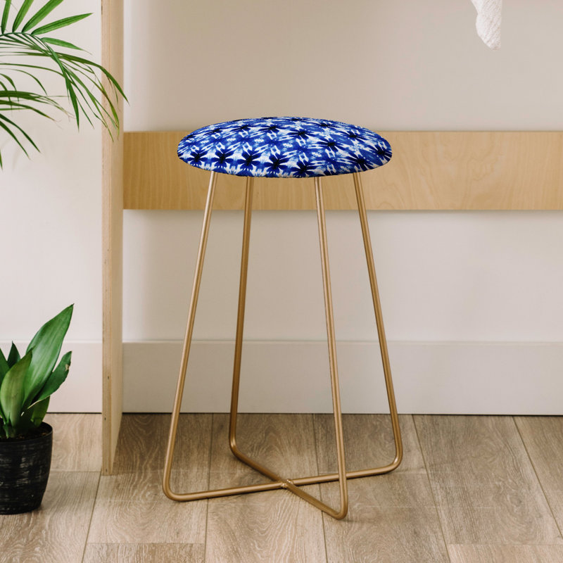 Tabouret de bar 25 po wagner campelo shibori tribal indigo