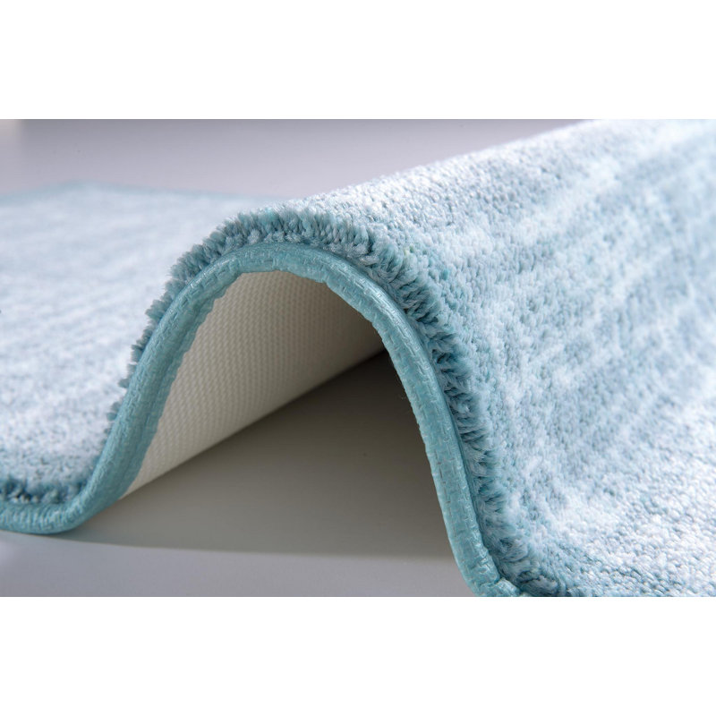 Ensemble de 2 tapis de bain Primiano, Bleu / blanc