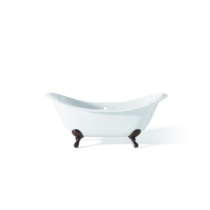 Regency 72'' x 31'' Soaking Cast Iron Bathtub, Antique Bronze, White Interior with White Exterior