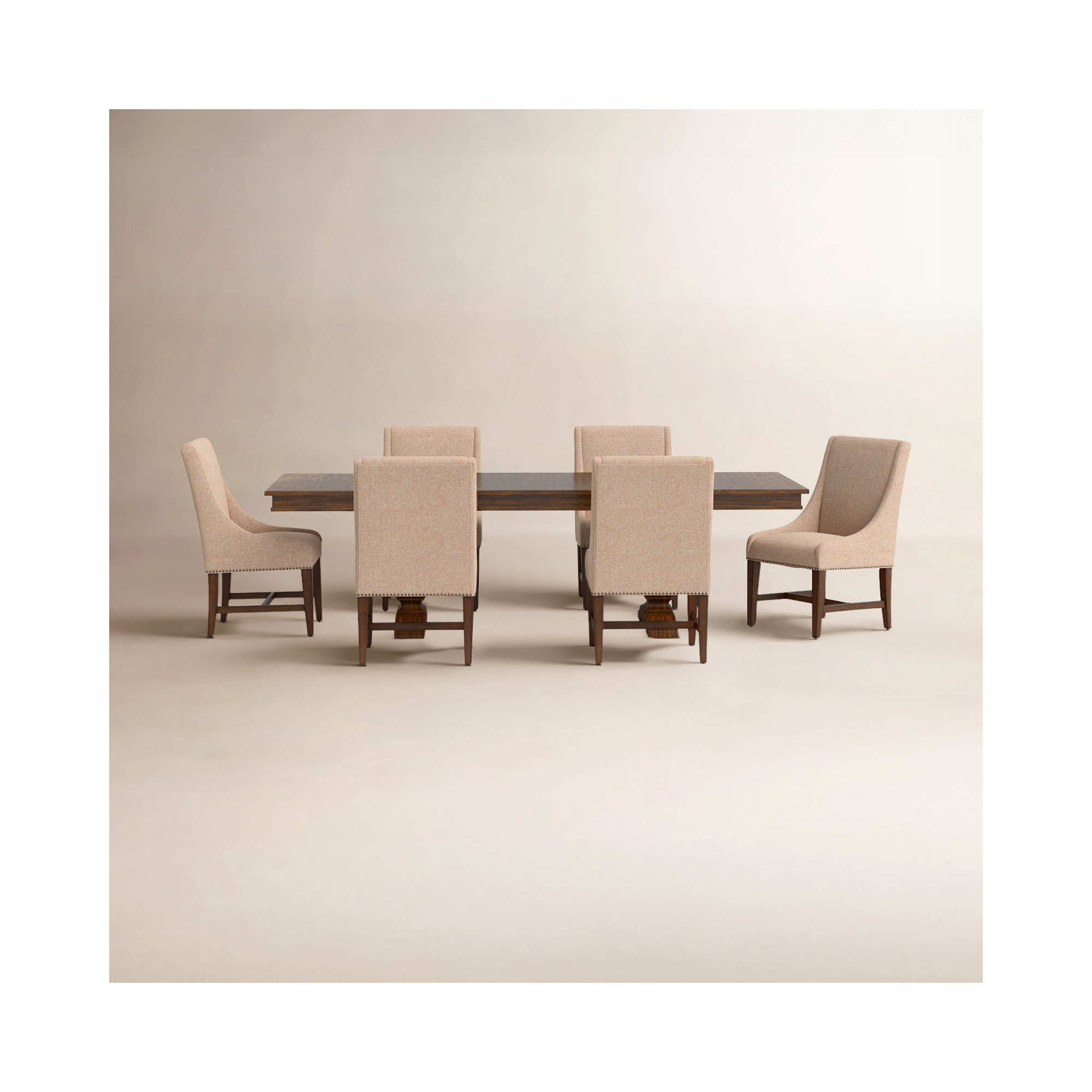 Barlow Extendable Dining Set, 7 Pieces: Table, 6 Chairs