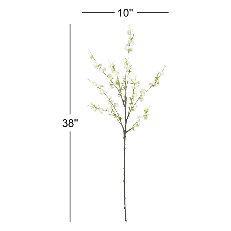 6 branches de fleurs, blanc