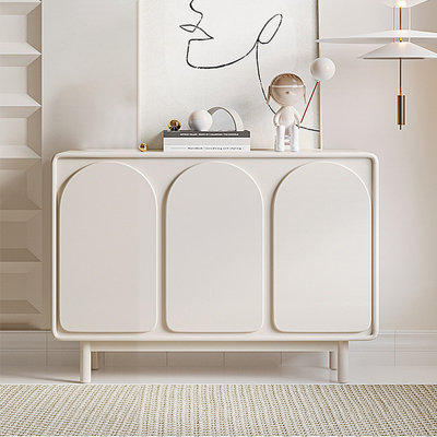 Armoire de rangement moderne de style crème minimaliste