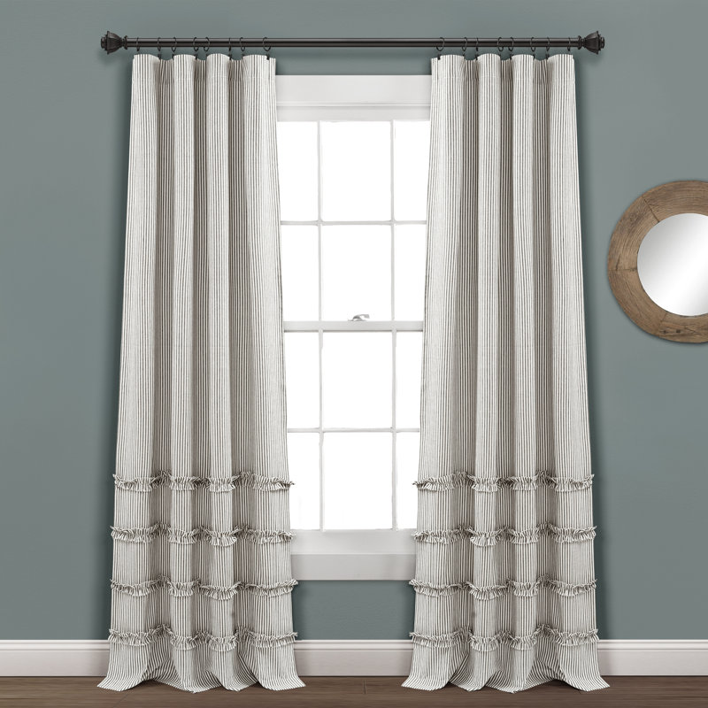 Paire de rideaux 100% coton, Gris, L 40 po x L 84 po
