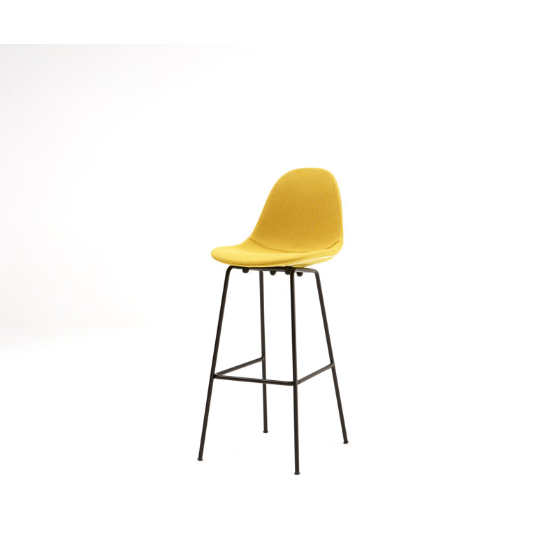 TA Upholstered Bar & Counter Stool, Bar Height (29.5" Seat Height), Mustard, Chrome