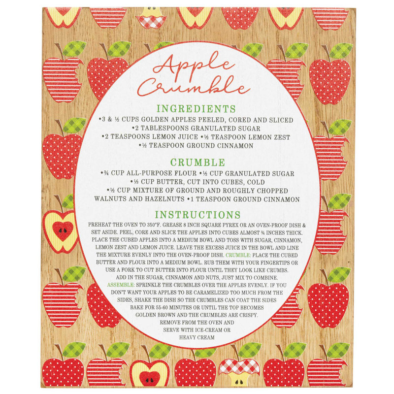 Plaque décorative pomme crumble
