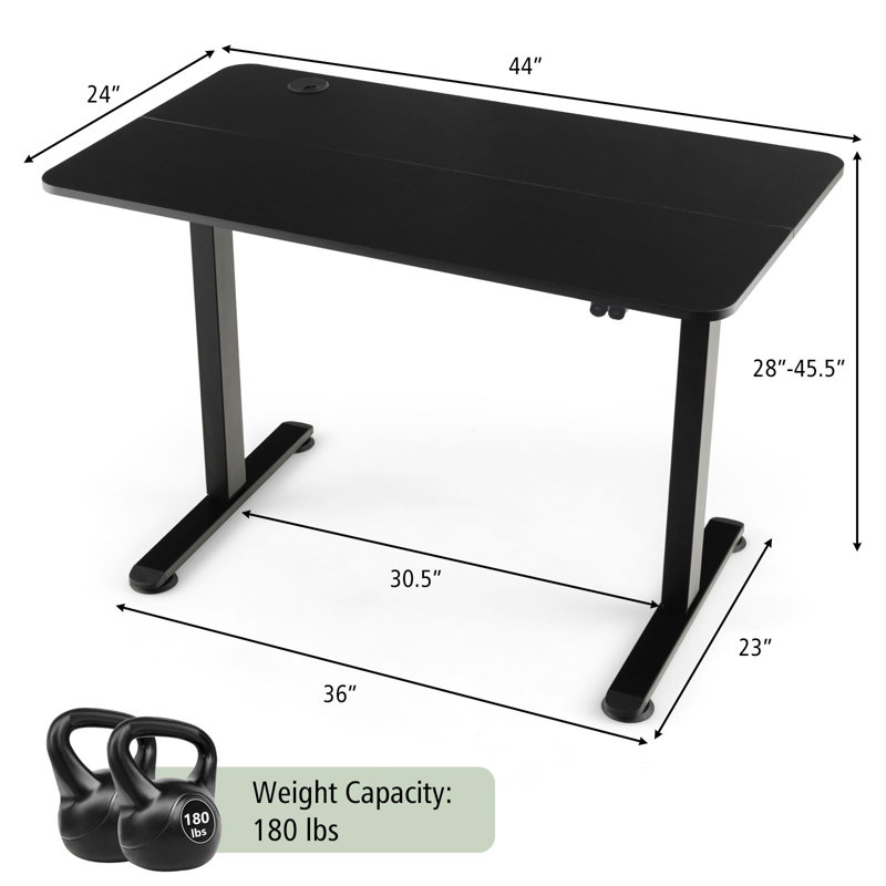 Bureau électrique à hauteur réglable Inbox Zero, Noir