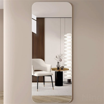 Full Body Round Corner Mirror For Living Room Bedroom Cloakroom Wall Hanging With Hanging Hole High Quality 5Mm Silver Mirror