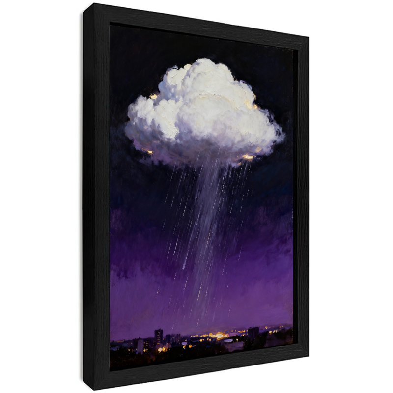 «Black Rainy vintage», art mural encadré noir, H 37 po x l 25 po