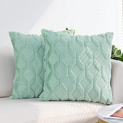 Set of 2 decorative square throw pillows (come with 450g each inserts) size 18"x18"