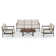 Berklee 4-Piece Aluminum Wicker Patio Conversation Set With 3-Seat Sofa, Coffee Table And Light Gray Cushions