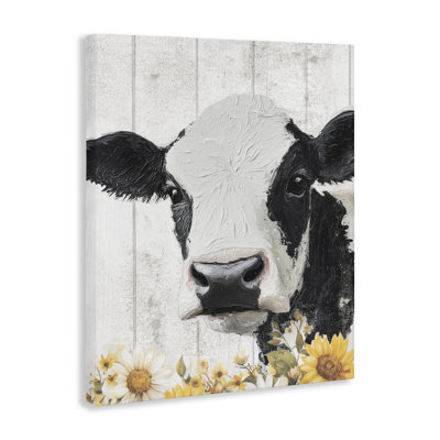 Vache et toile de tournesols, conception par Christine Simpson Art