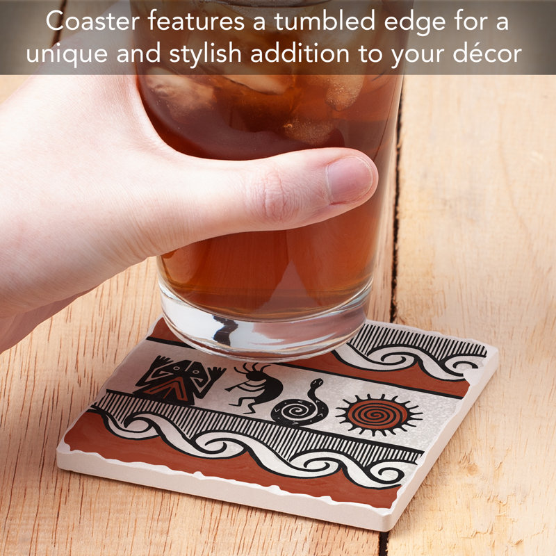 Pueblo Single Tumbled Tile Coaster Create Your Own Set