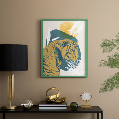 «Jungle Cat I», reproduction encadrée - bois massif