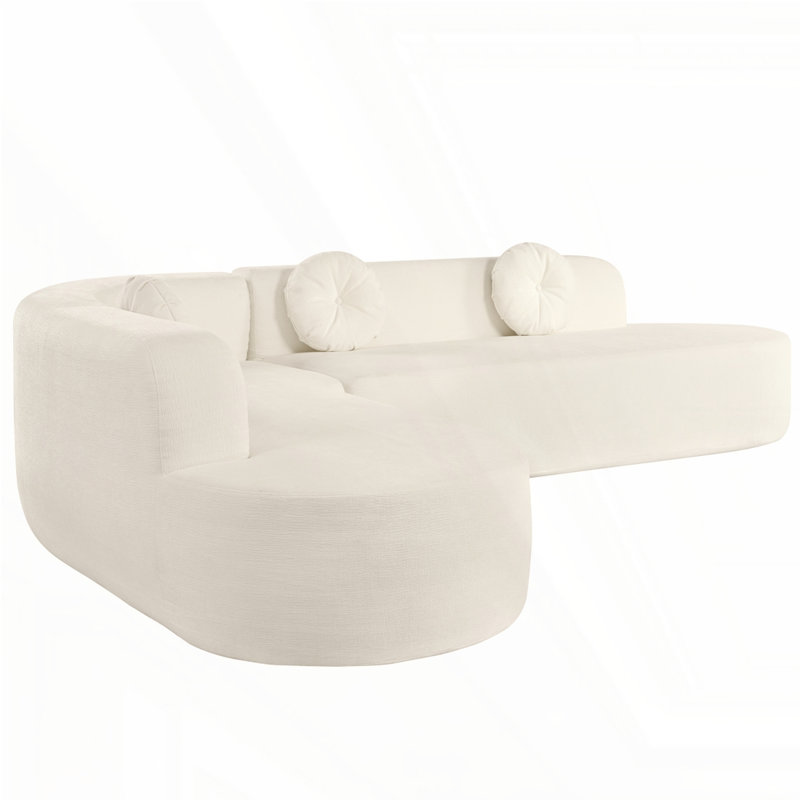 Très grand canapé modulaire en tissu doux de 122 po Mirod, Beige