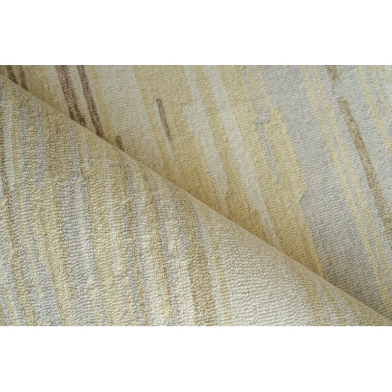 Acacia Hand Tufted New Zealand Wool Taupe/Ivory Area Rug, 6'X9'