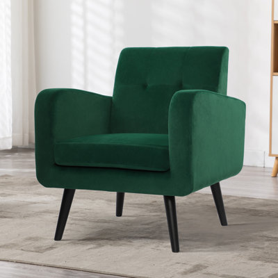Chesley 29.75" Wide Mid-century Modern Tufted and Upholstered Armchair by Willa Arlo Interiors