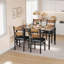 Ensemble de table de salle à manger GarveeHome pour 4, ensemble de table de cuisine rectangulaire de 5 pièces avec 4 chaises, ensemble de coin-repas compact avec cadre robuste pour la cuisine, la salle à manger, l’appartement, le brun rétro
