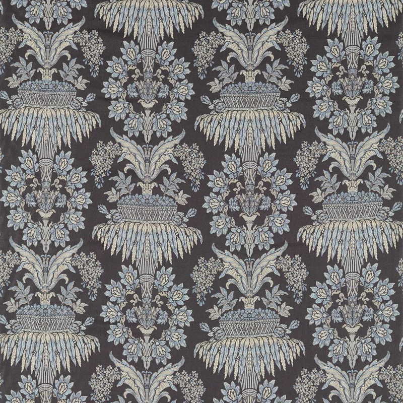 Suffolk Long Gallery Brocade Fabric, Quartz Gray/Rose
