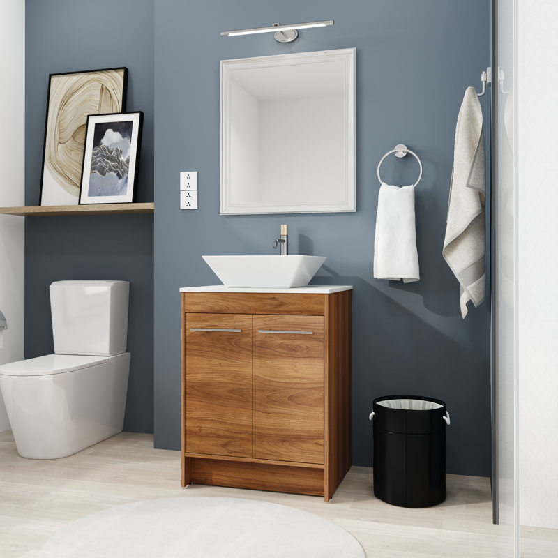 Aoise 23.6'' Single Bathroom Vanity with Ceramic Top
