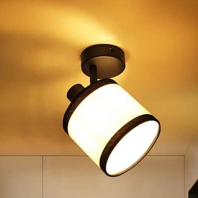 Burlap Semi Flush Mount